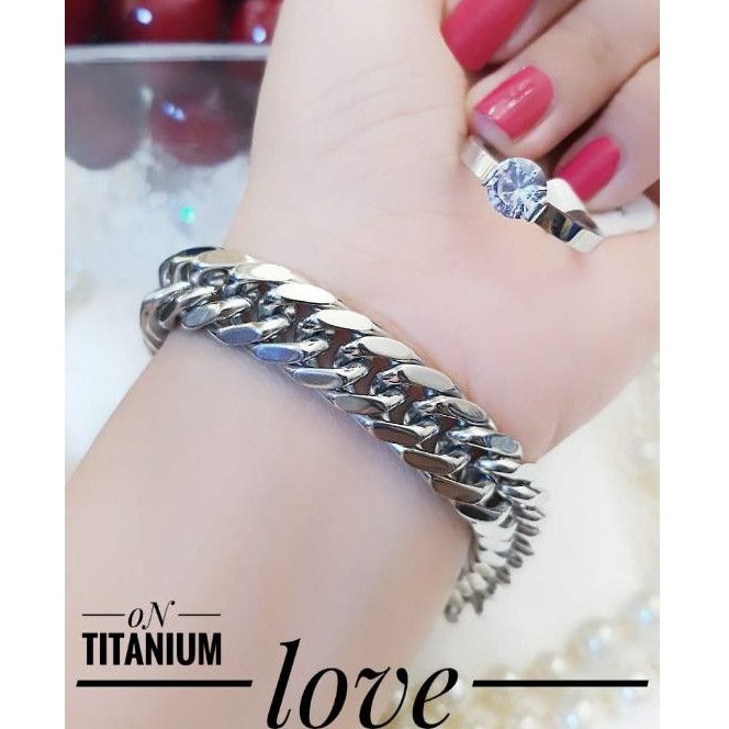 (AGS) PROMO TERMURAH Set Perhiasan TITANIUM Anti Karat Gelang Rantai Cincin Berlian Silver Xuping