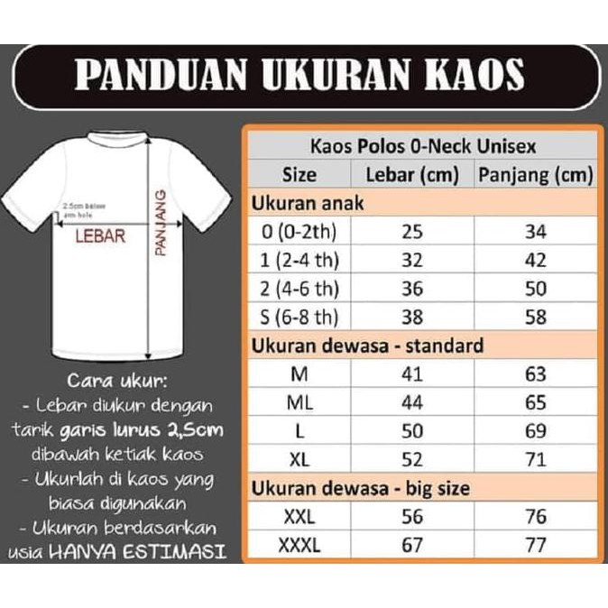 Termurah Terbaik Baju Kaos  Dewasa Pria Wanita Unisex Tema 