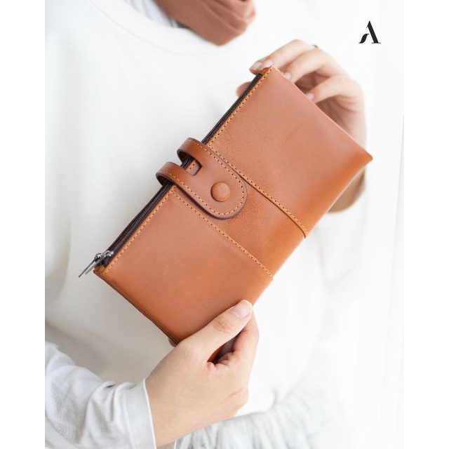 Dompet Kulit Wanita Cewek 100% Bahan Kulit Sapi Asli Ori Premium Branded Wallet Fashion Perempuan