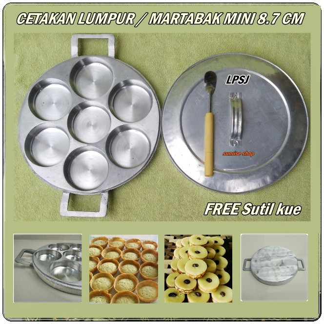 Cetakan Kue Lumpur Jumbo / Martabak Mini 8.7cm + Tutup FREE Sutil