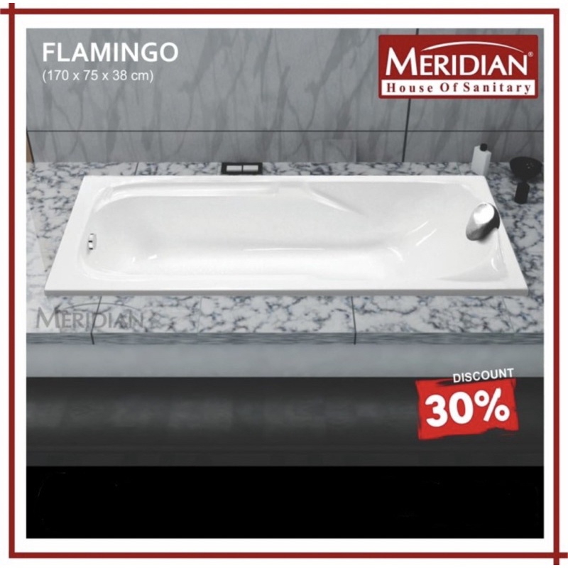 Bathtub Acrylic Meridian Flamingo Bathtub Tanam Murah
