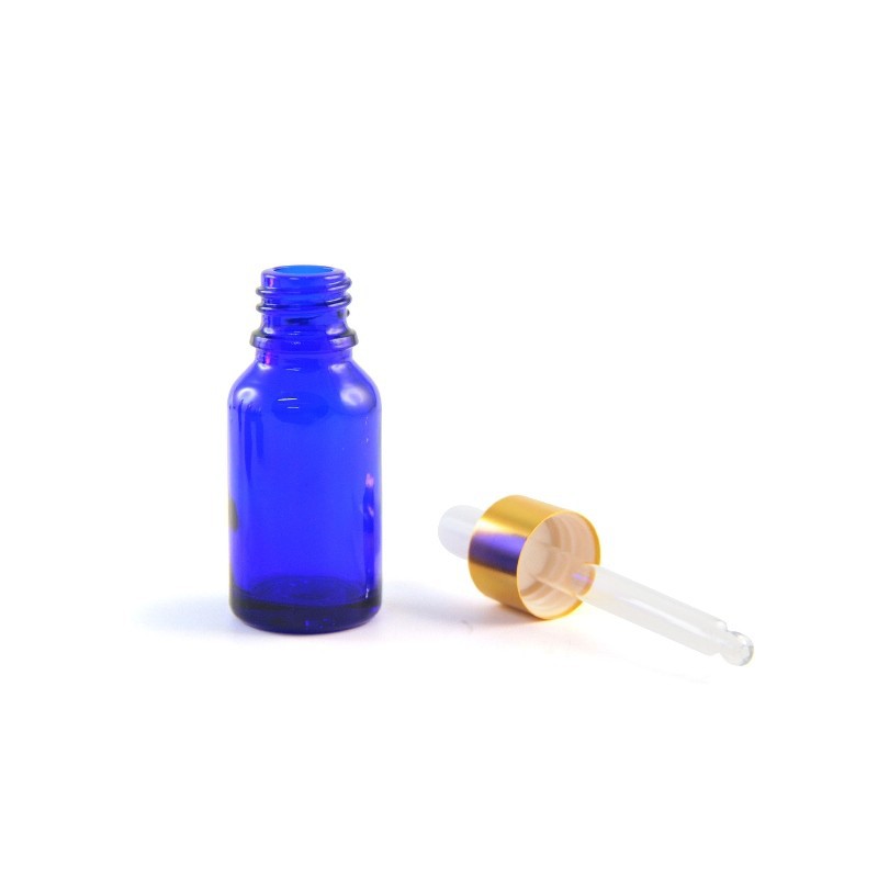 TERLARIS Botol Kaca Pipet Tebal Warna Biru Ukuran 10 ML / Botol Penetes Essensial Oil / Botol Serum