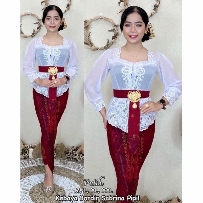 kebaya bordir sabrina pipil