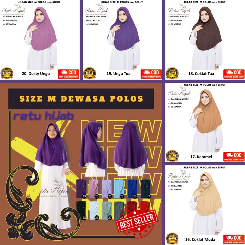 Hijab Jilbab Kerudung Krudung Bergo Anak Sekolah Putih Perempuan Dewasa Motif Bahan Kaos Wolfis Sd S