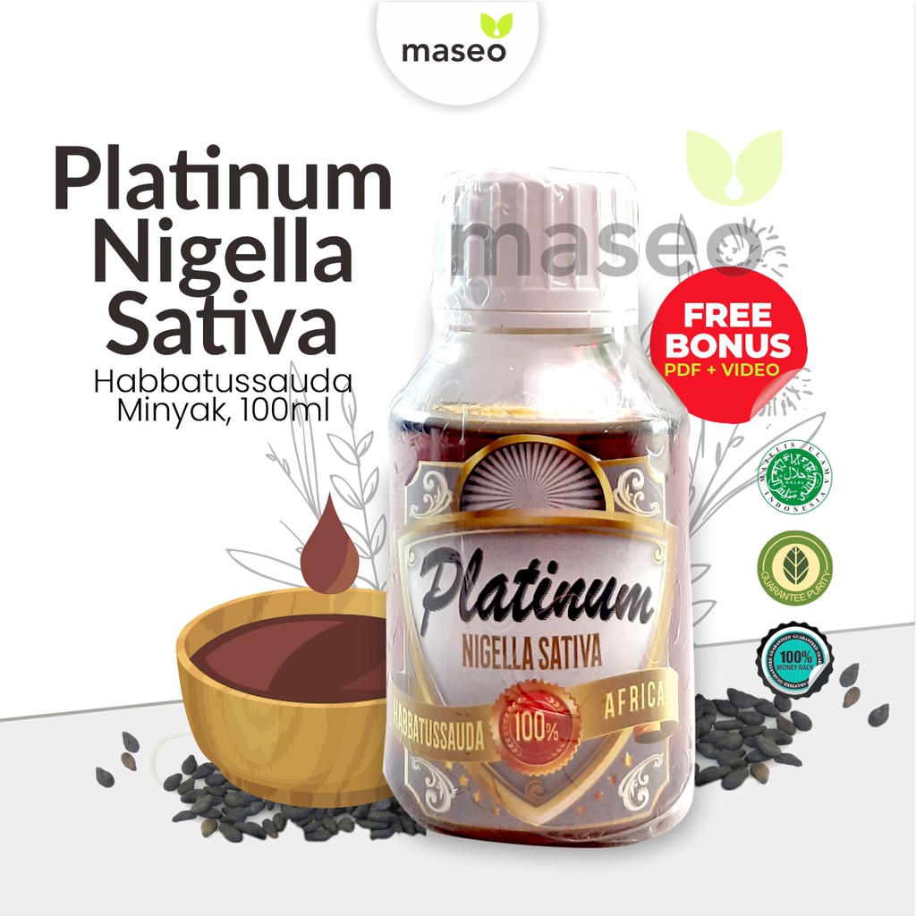 Habbatussauda Afrika Minyak PLATINUM NIGELLA SATIVA Jinten Hitam Blackseed Oil / Kanker Kista Miom