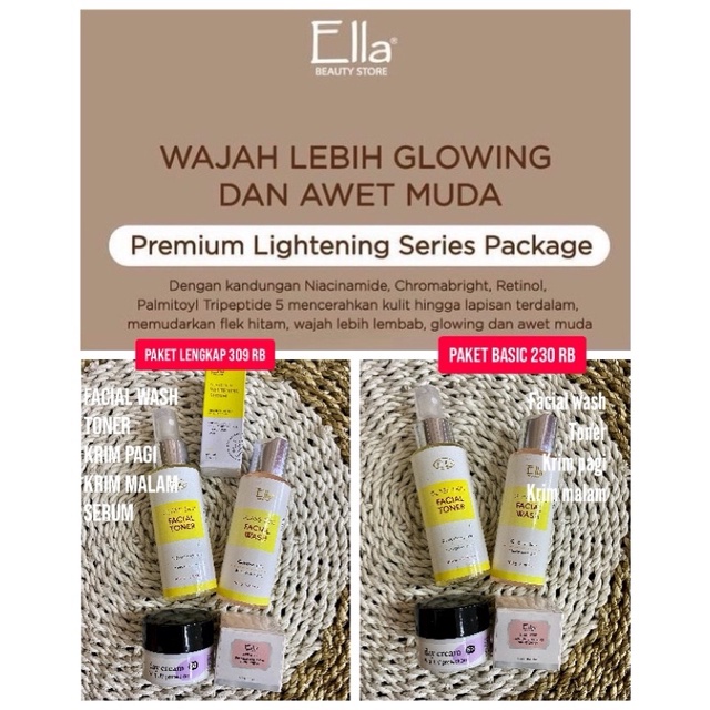 Ella Skincare Paket Glowing Bebas Flek Hitam - Premium Lightening Series Package