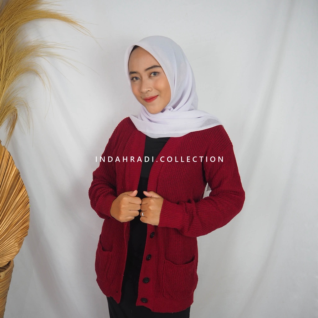 MERISA CARDIGAN RAJUT CROP OVERSIZE TEBAL 7 GAUGE CARDY WANITA KNIT