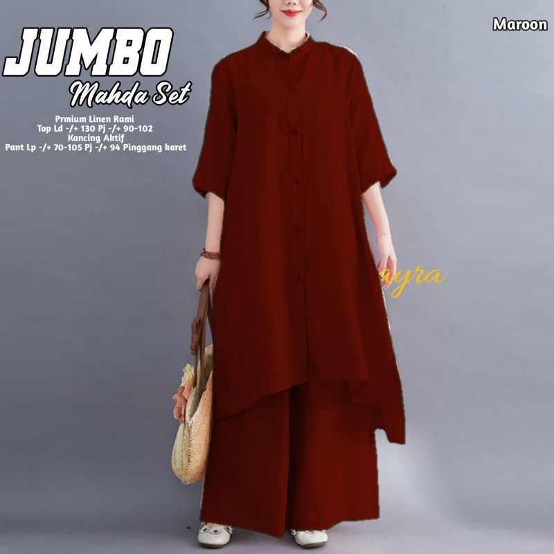 MAHDA SET JUMBO LD130 BAHAN LINEN RAMI ORIGINAL MAYRA