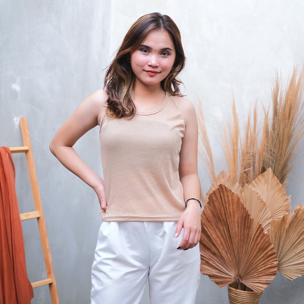 tq88indonesia Baju Tanktop Wanita Terbaru /  Agnes Ribbed Tanktop RIB / Baju Dalaman Wanita