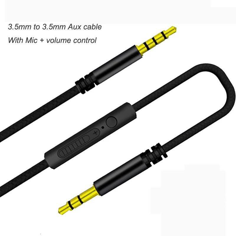 [RO ACC]  AUX CABLE WITH MICROPHONE + VOLUME JACK 1X1 KABEL AUDIO JACK 3.5MM