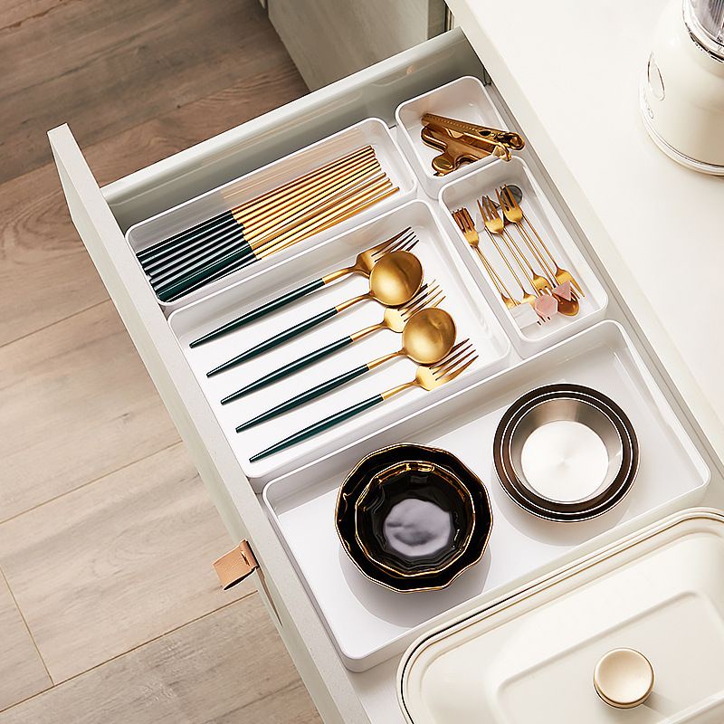 Organiser Laci Bening Acrylic Sumpit Sendok Kotak Sekat Laci Kotak Penyimpanan Multi Fungsi - HW087