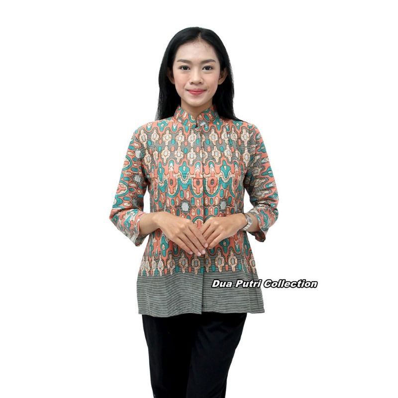 MODEL BARU BAJU ATASAN BATIK WANITA MODERN LENGAN PANJANG MOTIF LOLYPOP
