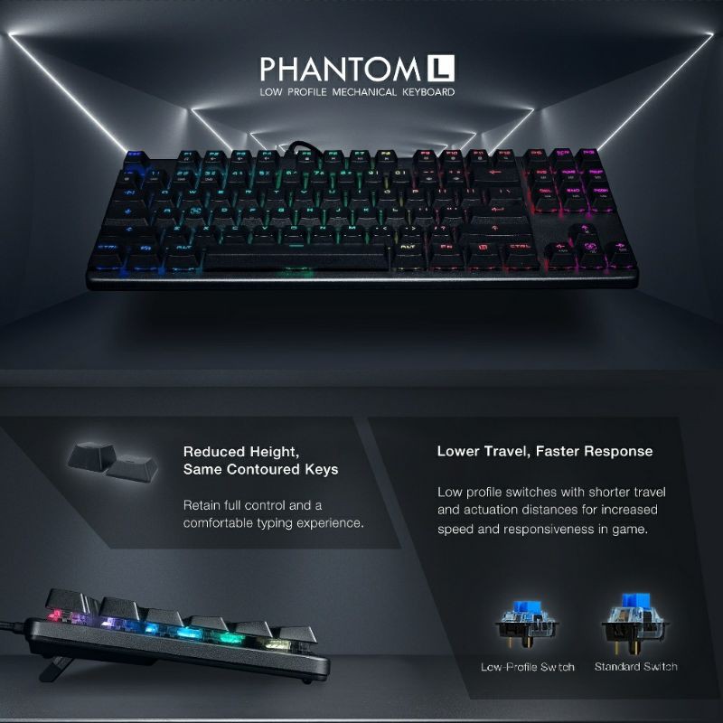 Tecware Phantom L Low Profile Mechanical Keyboard Outemu Blue