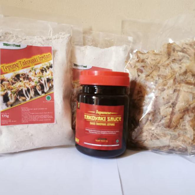 

FXBH PAKET HEMAT BAHAN TAKOYAKI / OKONOMIYAKI HALAL TEPUNG SAUS KATSUOBUSHI SJYT