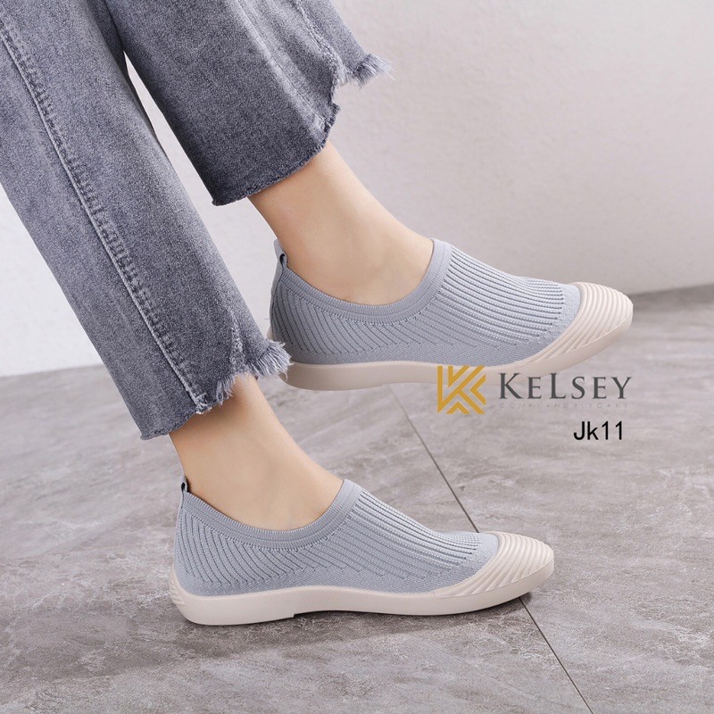 RESTOCK!!  NICOLE SEPATU FLYKNIT KELSEY JK11 SEPATU FLAT SLIP ON WANITA IMPORT