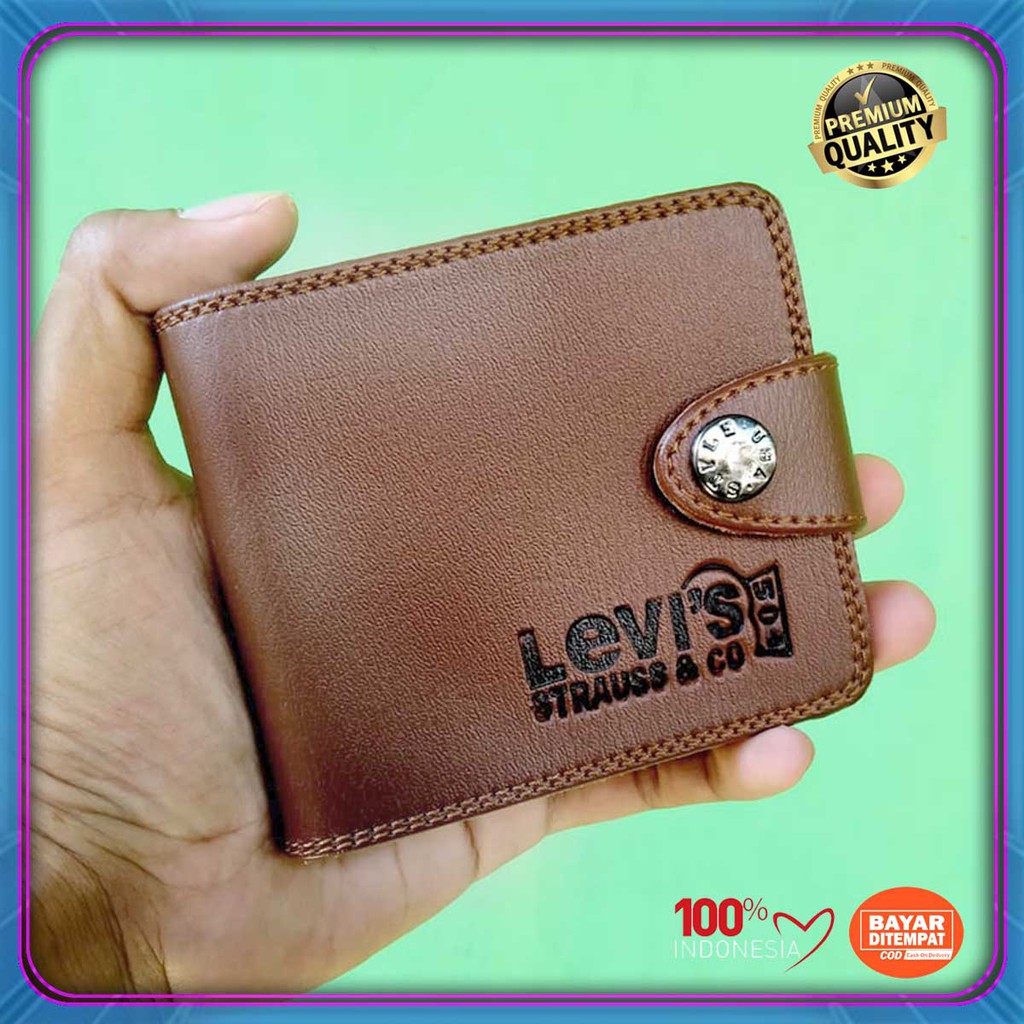 TERIMA COD! Dompet lipat kancing levis kasual bayar di tempat