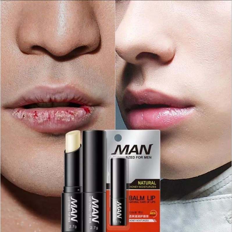 LIP BALM MAN LIP BALM PRIA PELEMBAB BIBIR MENCERAHKAN GARIS BIBIR ANTI KERING-2.7gr