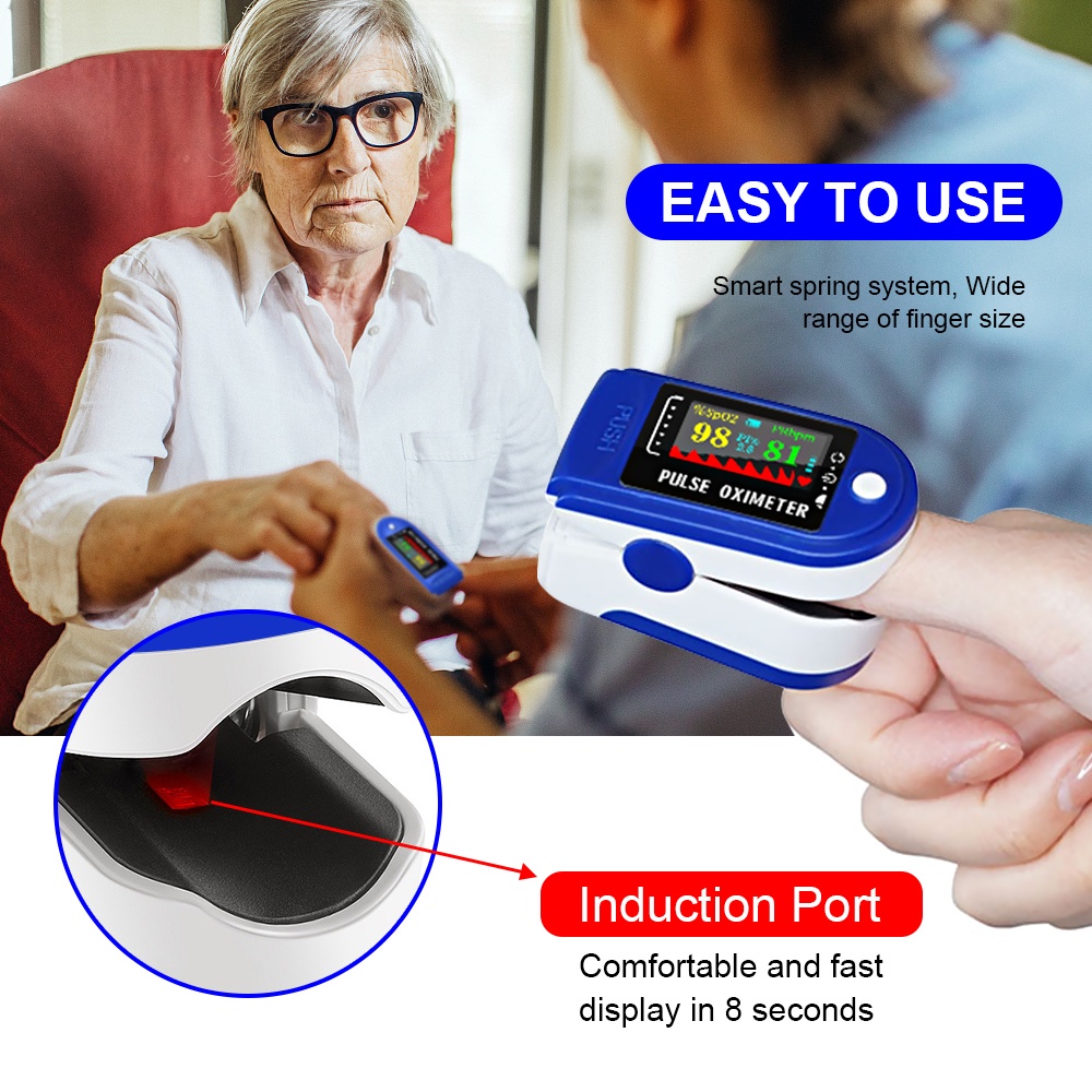 Finger Clip Pulse Oximeter Home Oxygen Saturation Monitor Finger Pulse Heart Rate Meter