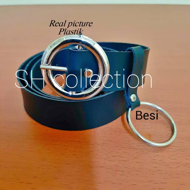 ikat pinggang ring bulat double ring belt korea