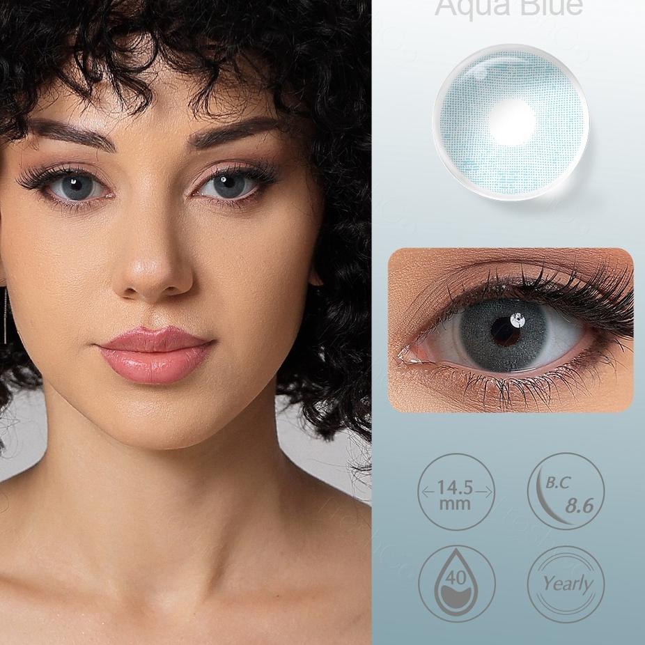 (SIAP KIRIM) (COD)Freshgo Sepasang  lensa kontak berwarna diameter 14.2MM softlens grey soflen sople