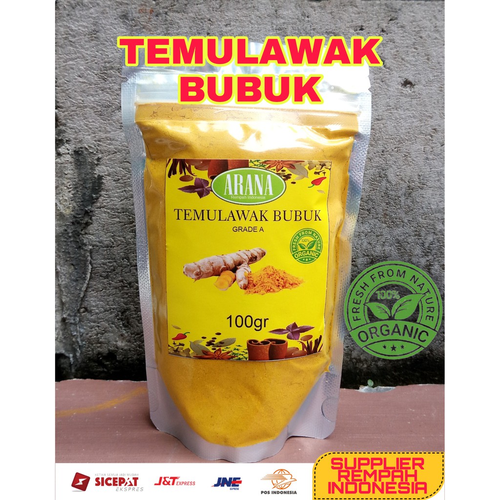 

Temulawak Bubuk Kualitas Eksport 100gr Grade A | 100% murni Kemasan Klip ziplock