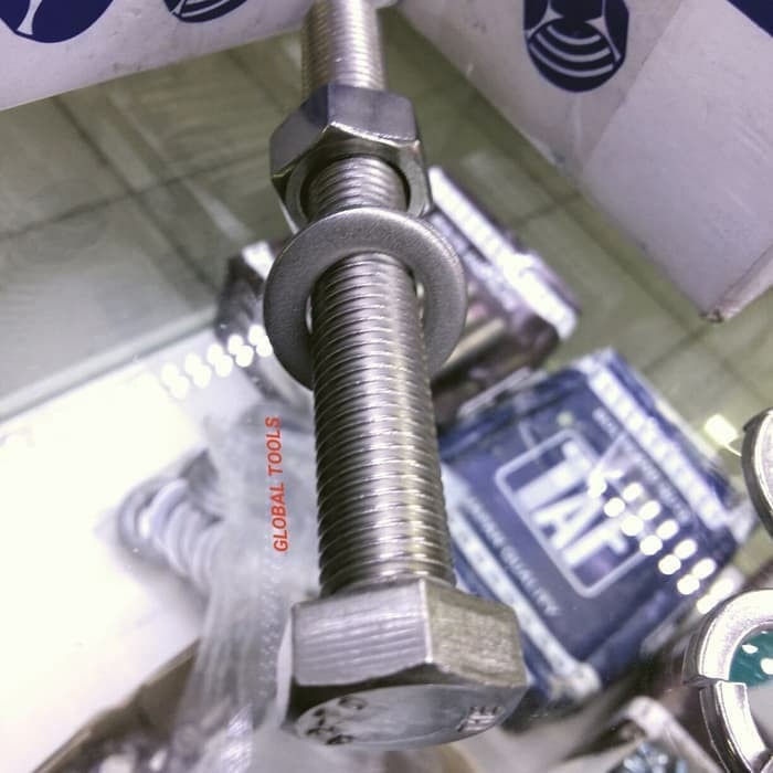 Baut mur ss m8 x 45 kunci 13 baut 12 lokal stainless 304 A2-70 THE