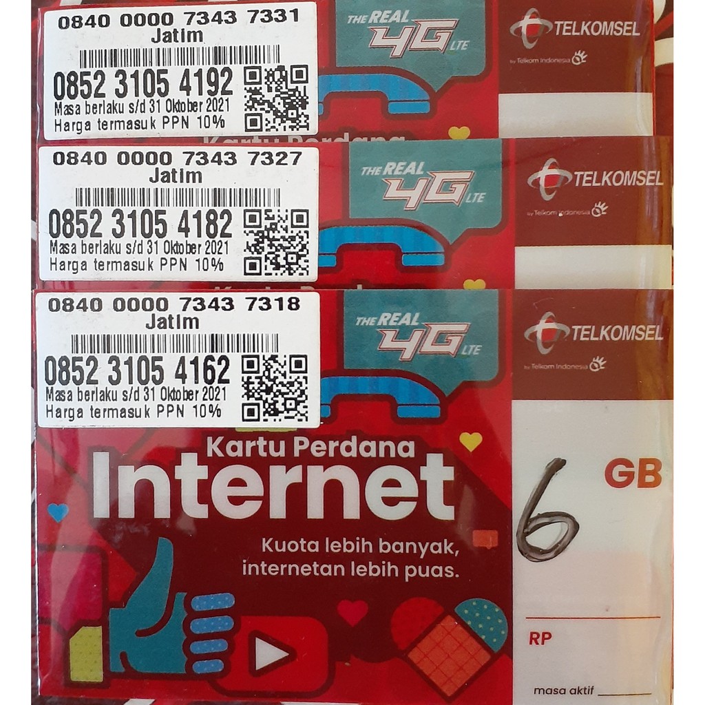 Kartu Perdana Telkomsel Paket Data 6GB