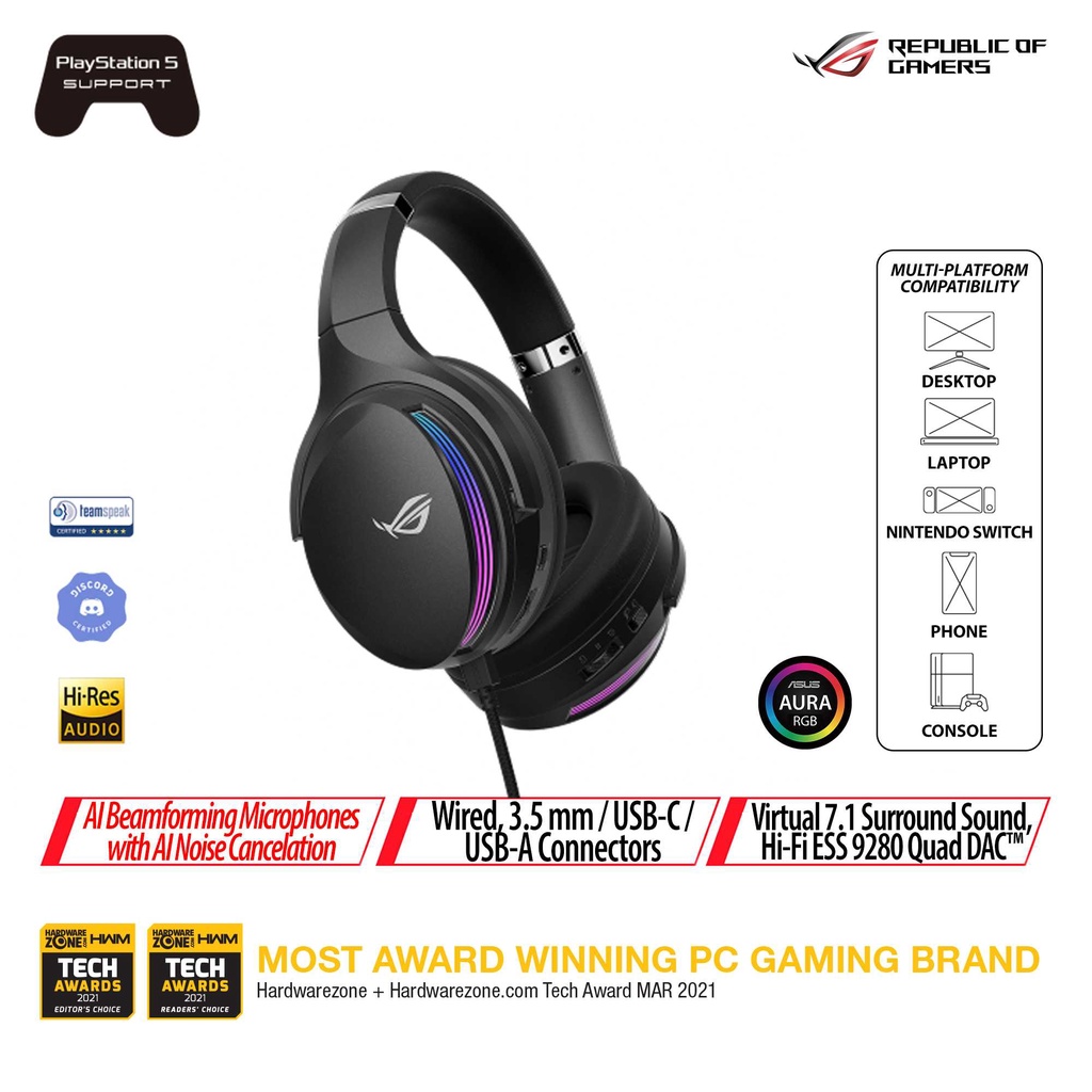 ASUS ROG STRIX FUSION II 500 | Gaming Headset RGB