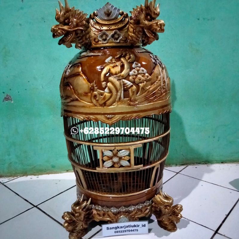 Sangkar Perkutut Ukir Naga, Sangkar Burung Perkutut, Sangkar Perkutut