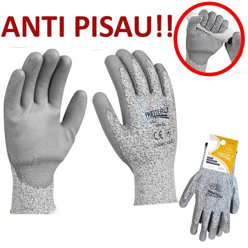 Hunter Sarung Tangan Cut Resistant Ukuran L Anti Pisau HT 1709 - Abu