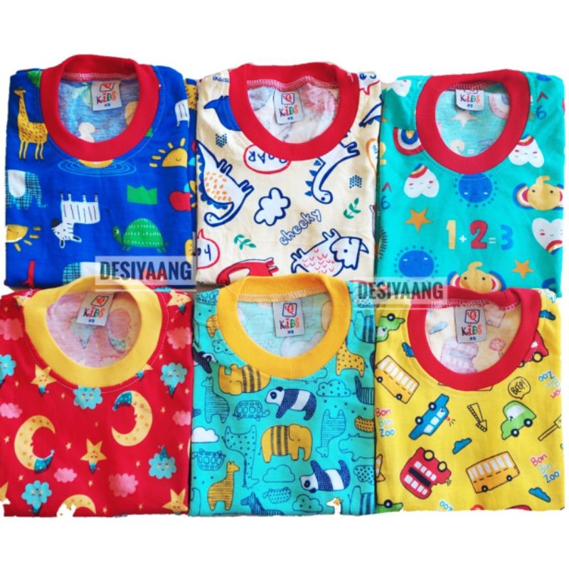 Piyama Bayi Qkids Size Xs usia 1 tahun lengan lengan pendek celana panjang bahan libby