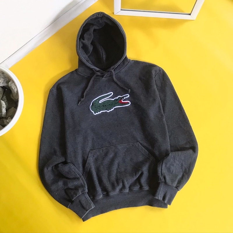 LACOSTE HOODIE BIG LOGO / ABU TUA / SIZE L