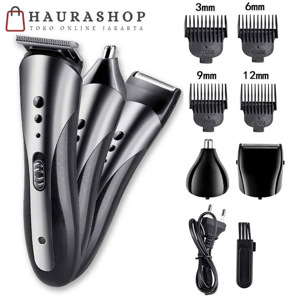 Alat Cukur Rambut Jenggot Kumis Kemei 1407 KM-1407 Rechargeable 3 In 1