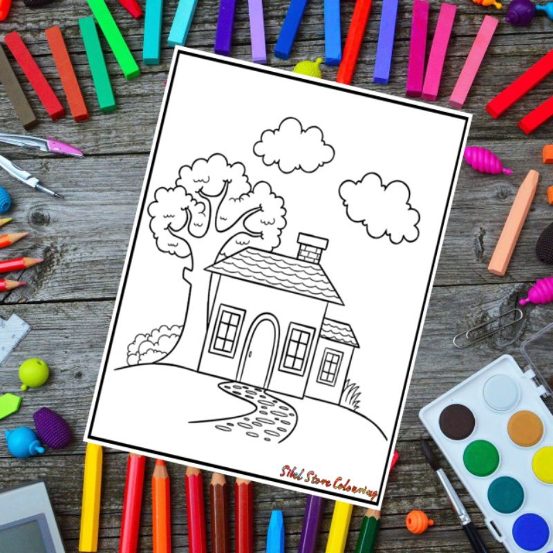

Kertas Mewarnai Anak Tema House / Rumah (10 Lembar Gambar)
