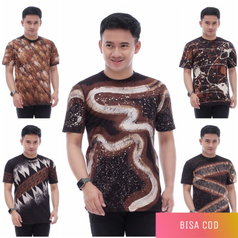 KAOS BATIK KATUN ADEM KEREN / TSHIRT KATUN BATIK ADEM MURAH ANTI GERAH