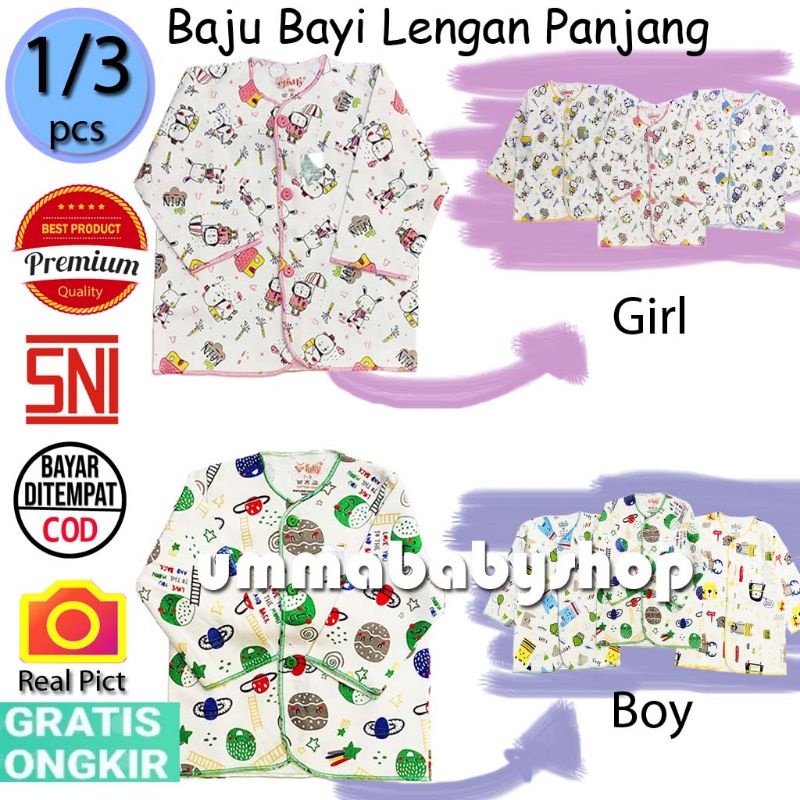 Baju Bayi Baru Lahir Lengan Panjang Pendek Kutung 100% Cotton Premium SNI