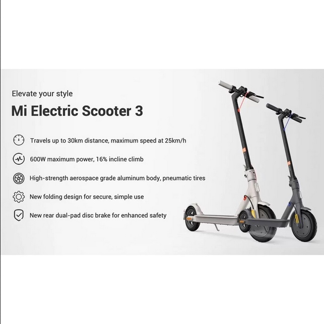 Mijia miElectric Scooter 3 25km/h Maximum Speed Travel Up To 30km Skuter