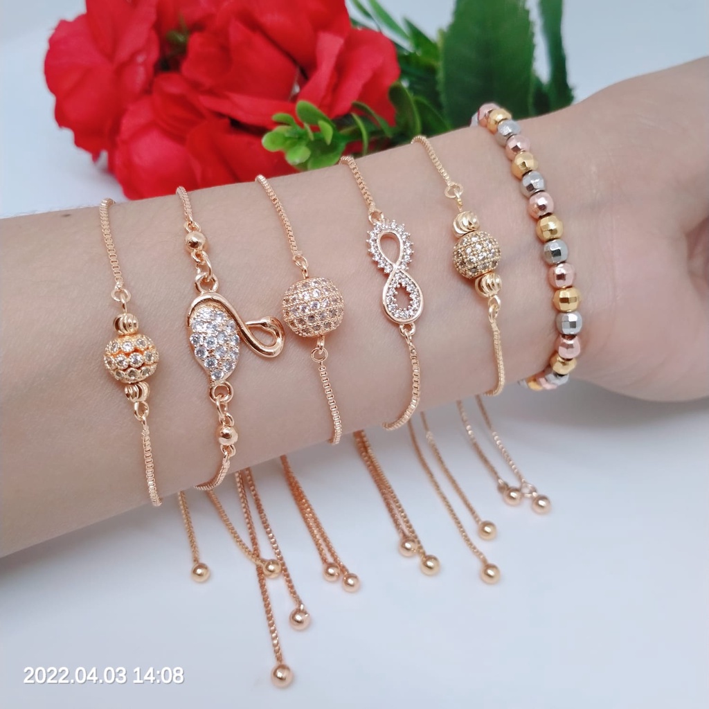 Gelang Serut Titanium Xuping Perhiasan Wanita  Aksesoris Lapis Emas 18,24 Karat