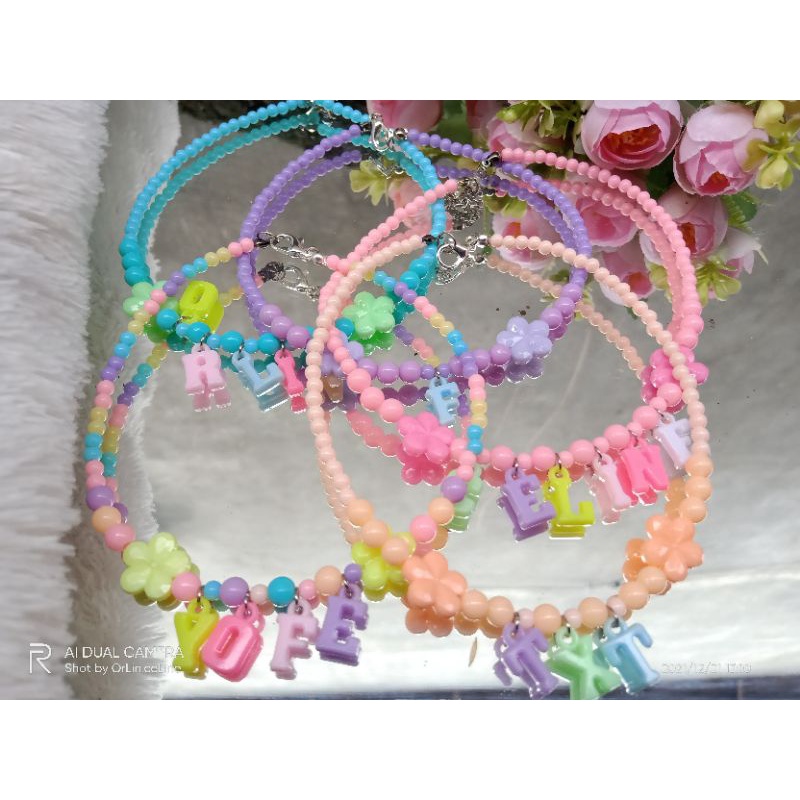 Kalung Manik Anak Custom Nama Inisial Kalung Anak Inisial Kalung Anak Custom Nama