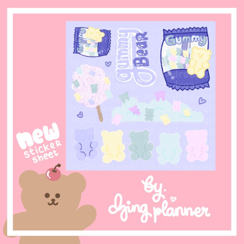 

Gummy Bear | Sticker Journal Diary Planner Sheet Kiss cut | by Djing.Planner