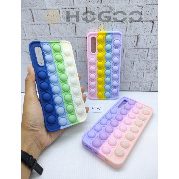 HOGOO SOFT CASE POP IT SILICONE SAMSUNG FOR A70 A70S A10 A50 A50S A30S  - CASE PENGHILANG STRESS PUSH IT BUBBLE CASE RAINBOW