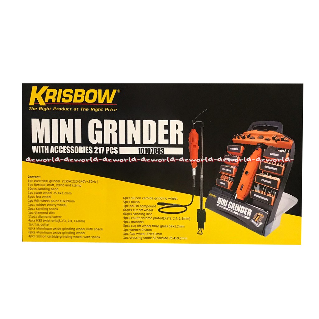 Krisbow Mini Grinder With Accessories 217Pcs Alat Mesin Gerinda Grinder