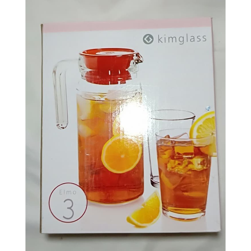 Teko set kaca polos KimGlass Set Teko Dan 2 Gelas
