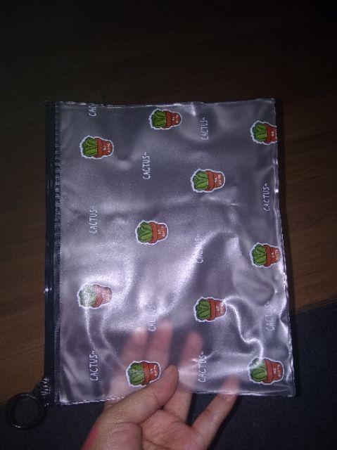 Zipper Bag Kaktus / Ziplock Motif Kaktus / Tempat Pensil / Pouch Serbaguna / Pouch Kosmetik