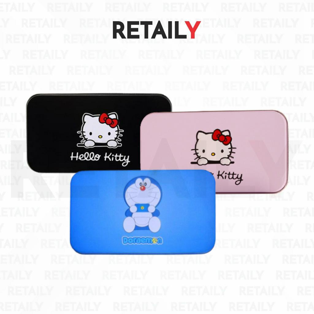 Retaily Brush Make Up Set 6 in 1 Motif Hello Kitty Doraemon Tabung Makeup Box