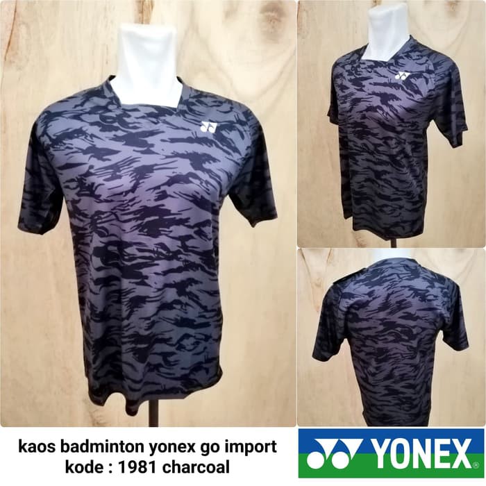 Baju kaos badminton Yonex 1981 CHARCOAL jersey badminton yonex import