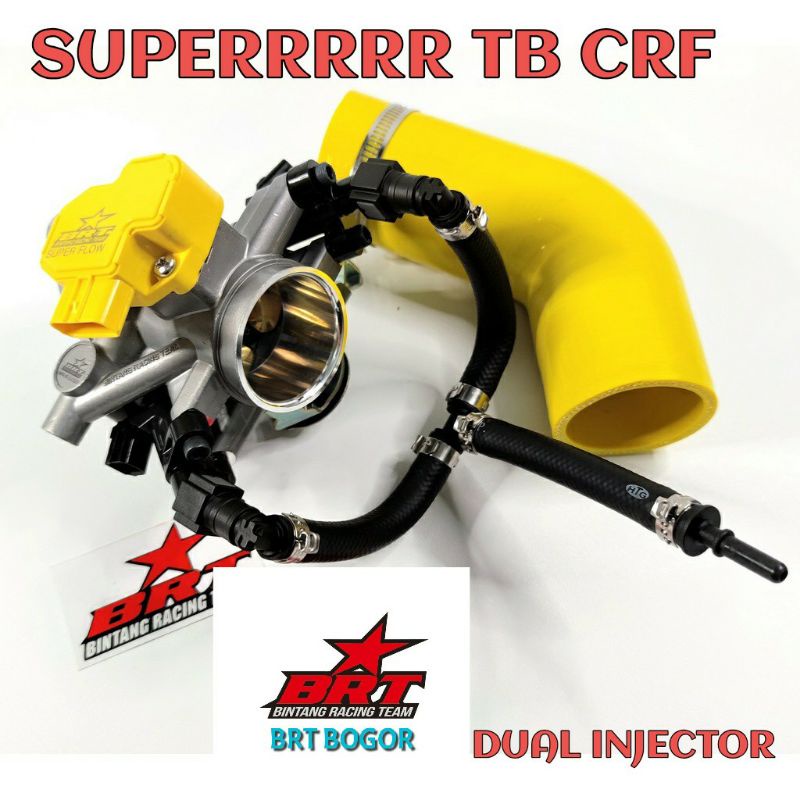 TB THROTTLE BODY BRT CRF SUPER FLOW MEDIUM DUAL INJECTOR CRF 150 BRT BOGOR ORIGINAL