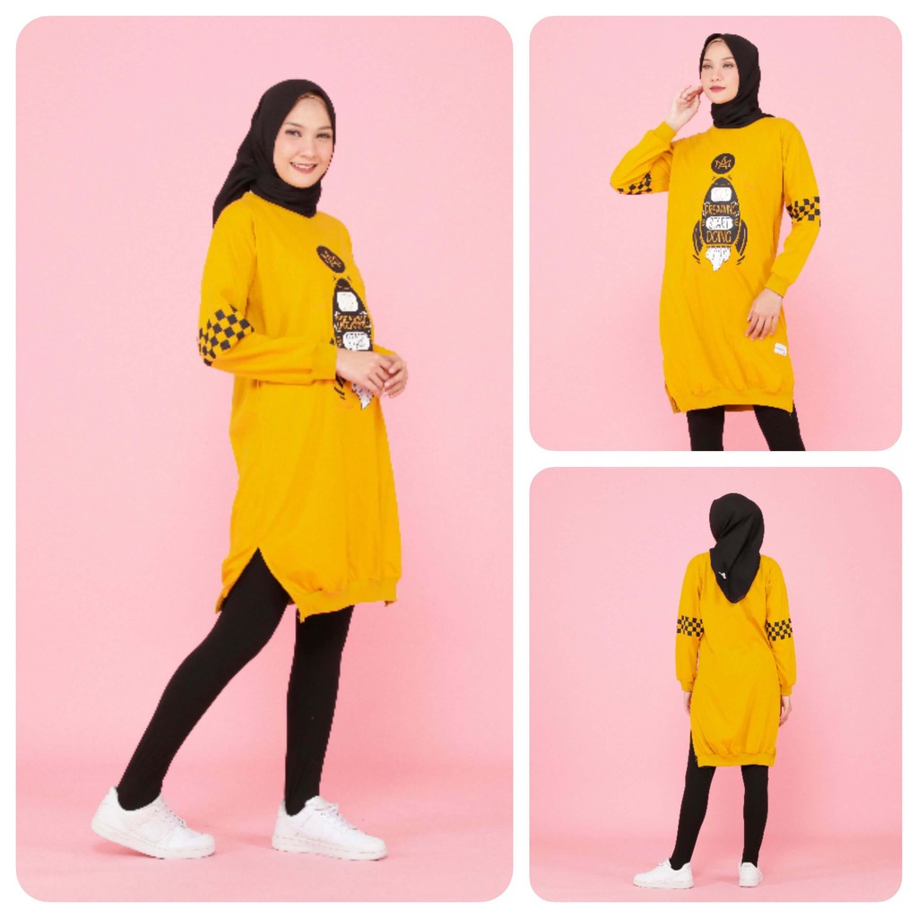 Raisa Tunik Baju Atasan Tunik Wanita Muslim Panjang Cantik Untuk Lebaran Model Terbaru 2021 Shopee Indonesia