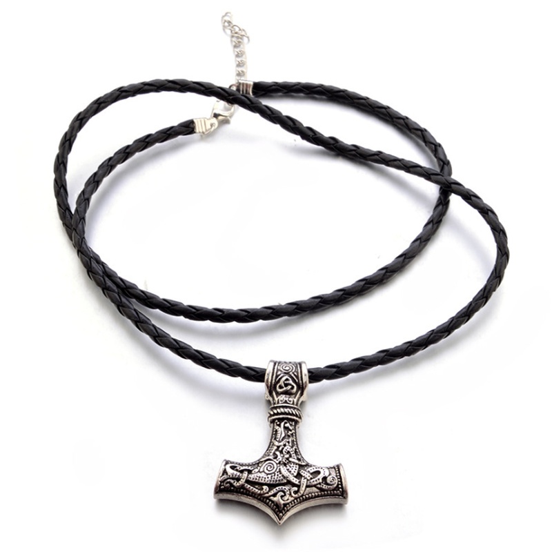 Kalung Liontin Gaya Punk Gothic Rock Hip-Hop Viking Untuk Pria