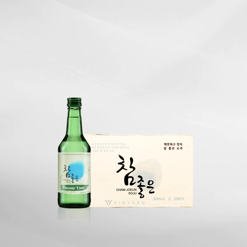 Promo 1 Ctn/Dus ( 20 Botol Soju Korea ) Cham Joeun Soju Lime 360 Ml
